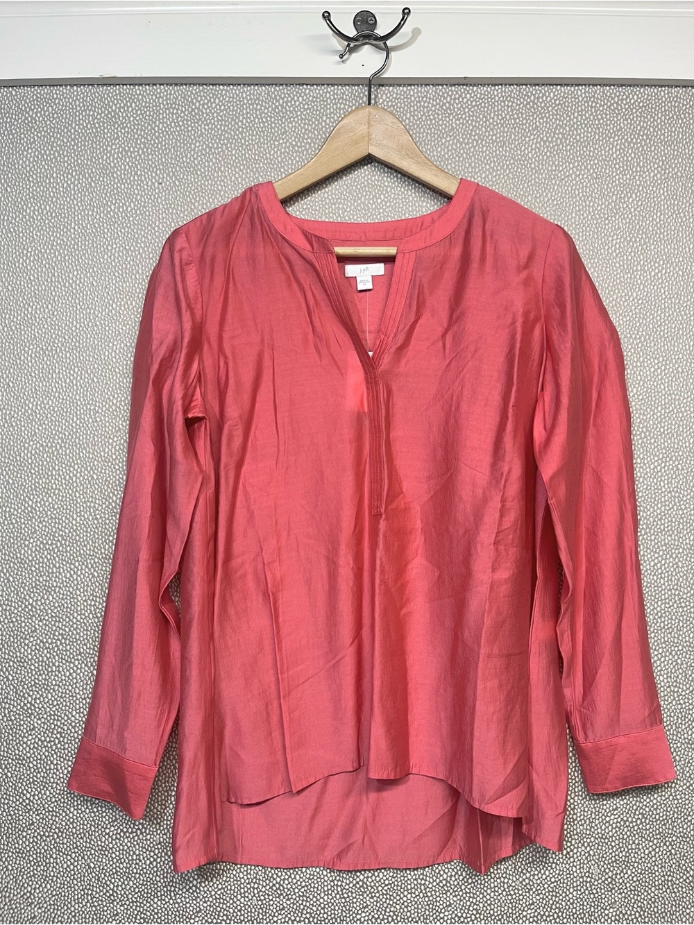 🆕 XS J. Jill Women’s Coral Long-Sleeve V-Neck Tunic Top NWT #29